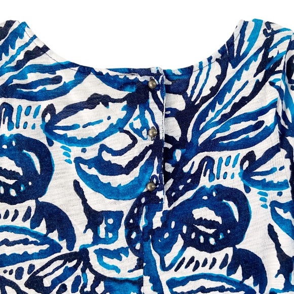 Lucky Brand Women's Batik Garden Dress Blue Floral Size Small - Picture 6 of 10